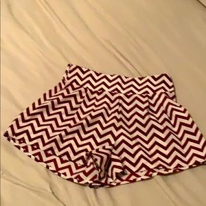 Tan and red chevron shorts